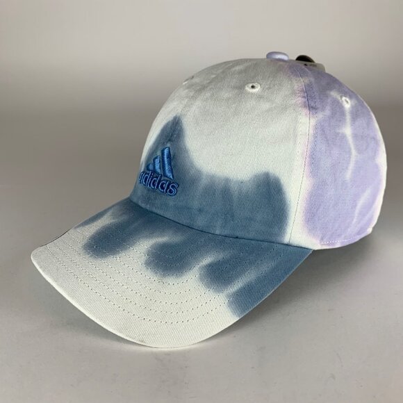 Adidas Womens Blue Purple White Tie Dye Relaxed Fit Strapback Adjustable Hat New - Picture 3 of 6
